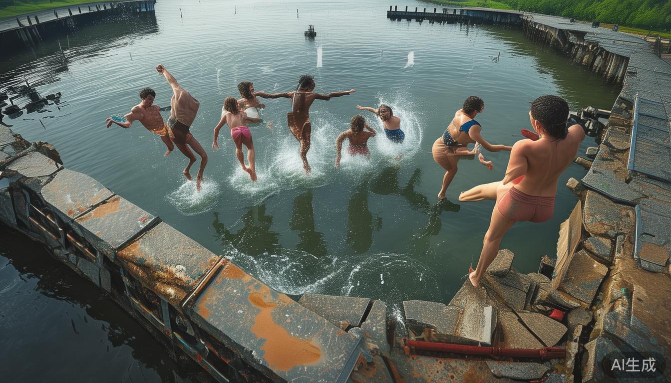7人桥上跳水致桥栏倒塌！6人入水瞬间发生了啥？