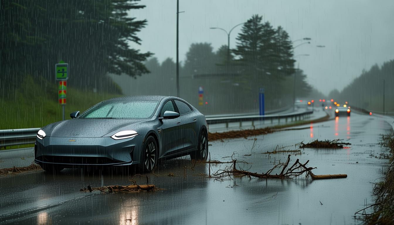 _厦蓉高速漳州段暴雨引发山体滑坡,封路十多个小时大货车被迫滞留,现场正冒雨清理_厦蓉高速漳州段暴雨引发山体滑坡,封路十多个小时大货车被迫滞留,现场正冒雨清理
