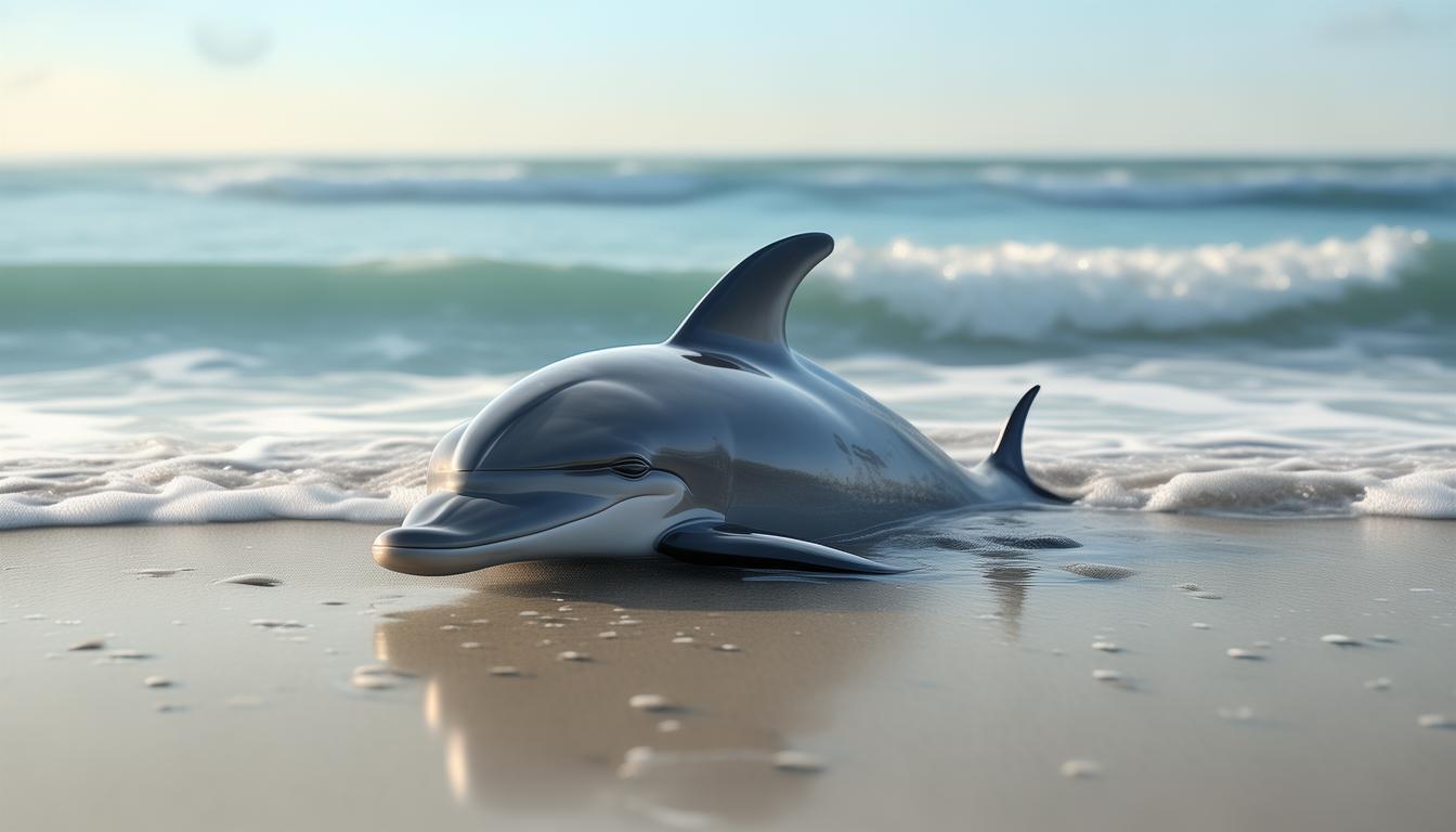 弩哥死亡搁浅__西班牙海滩搁浅小海豚